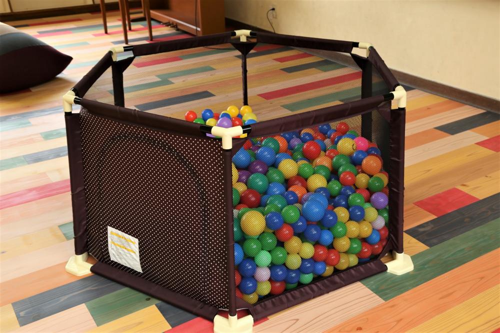  ▲ボールプールは家庭で使わなくなったものをリユースしています。