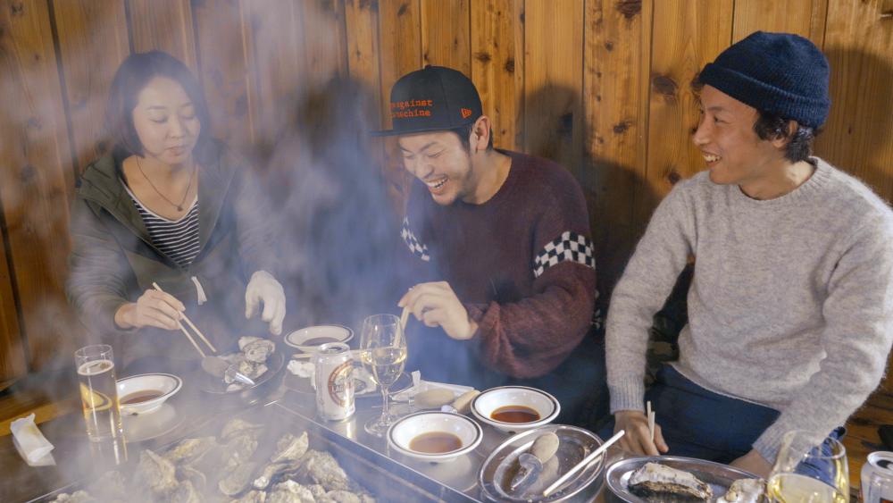 2度目のかき焼きも完食。3人とも大満足