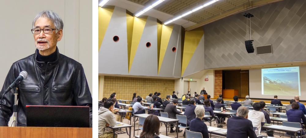Mr. Nakamura talking in front of the audience in March of 2021