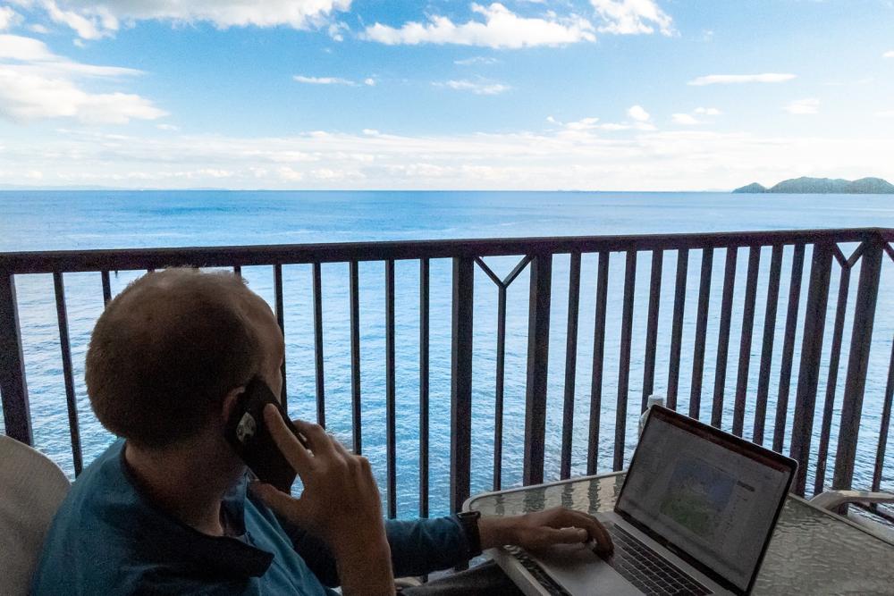 Working literally “right next to the sea”