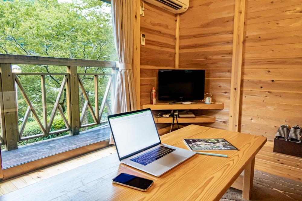 Very bright room with sunlight shining through large windows