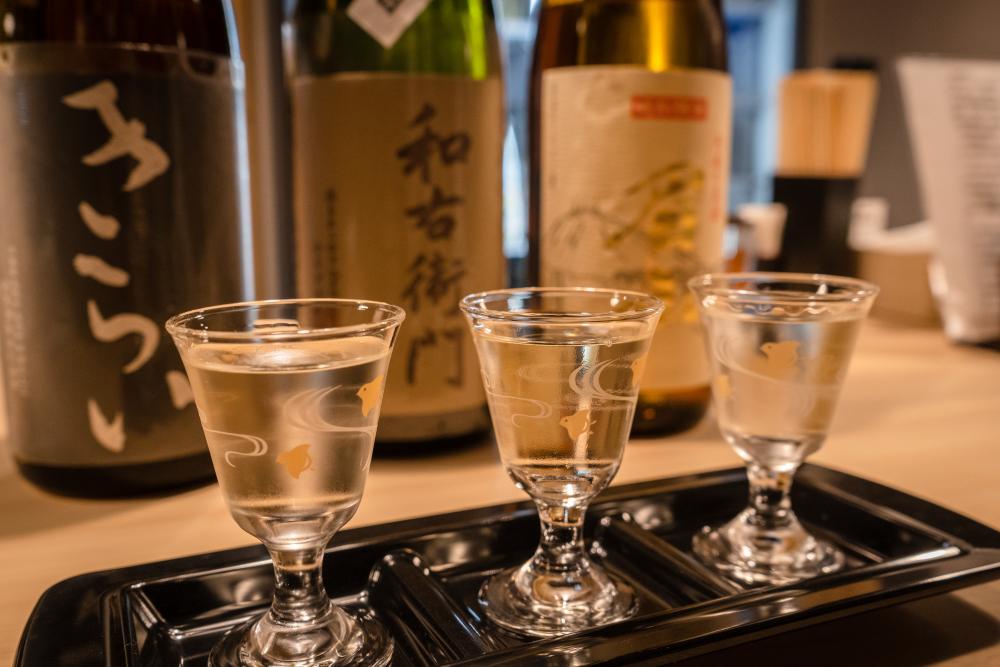  ▲Special Junmai sake tasting set (500 yen)