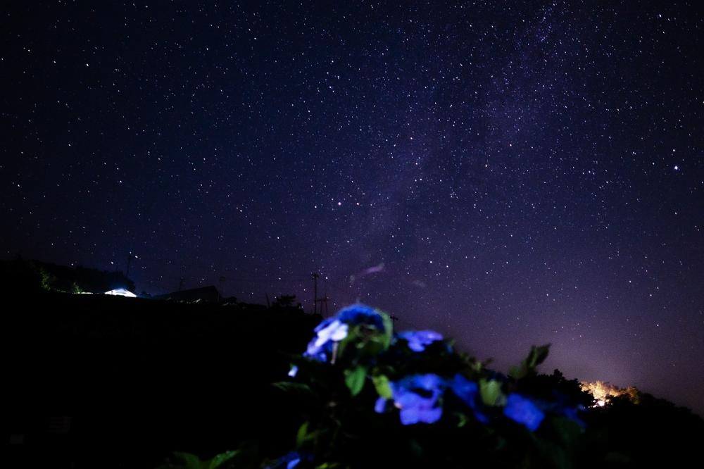 Astronomy observation at Hilltop House! ▲Starry sky from the Okawara Plateau